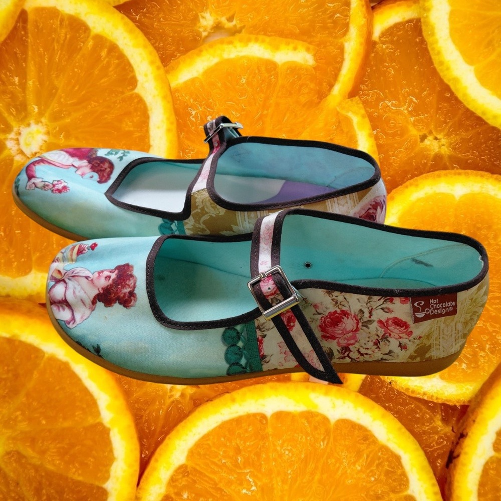 Hot Chocolate Design Chocolaticas Mary Jane Flats Mismatched Romantic Floral 39